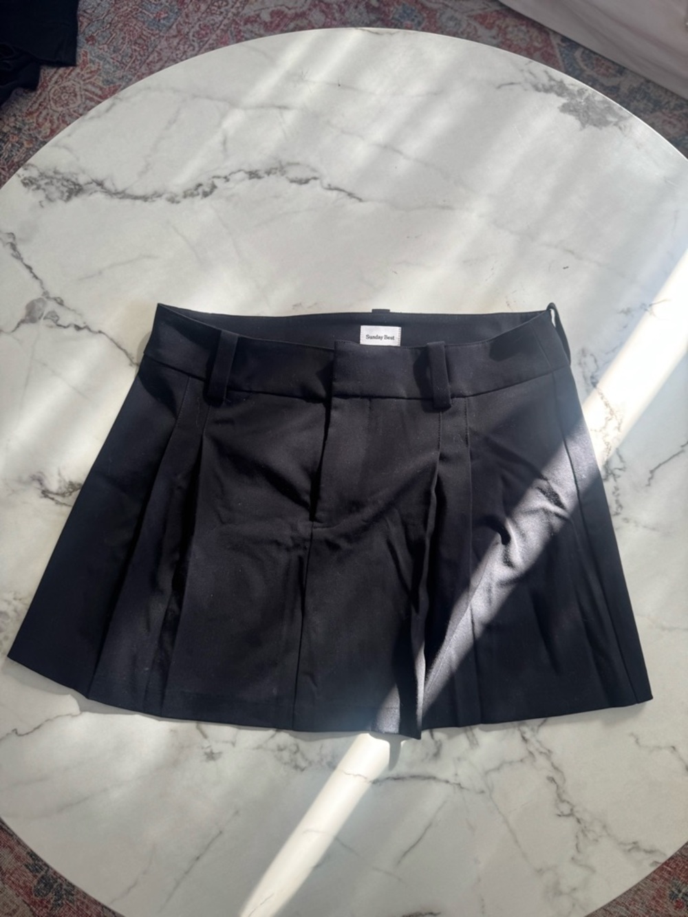 Aritzia Sunday Best Black Pleated Skort